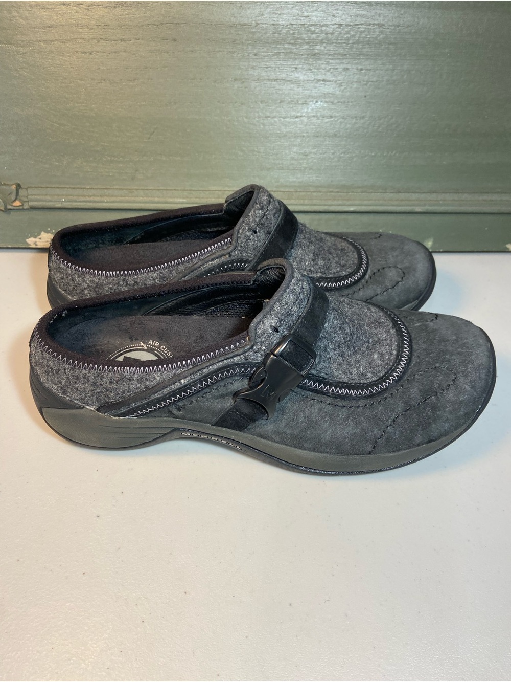 Merrell Encore Moc QForm Comfort Fit Women’s Slip On Shoes in Gray Sz 8